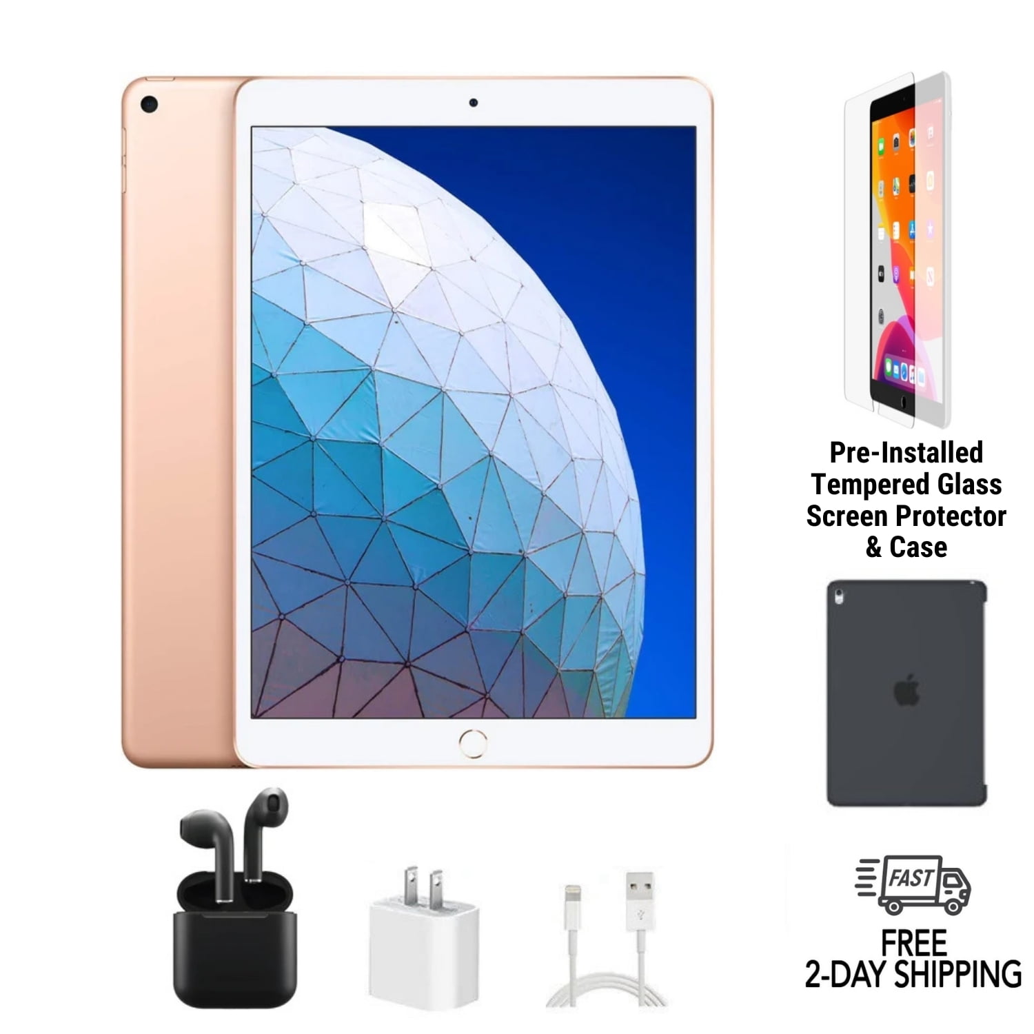 Pre-Owned Apple iPad Air 3 A2152 (WiFi) 64GB Gold Bundle with Case