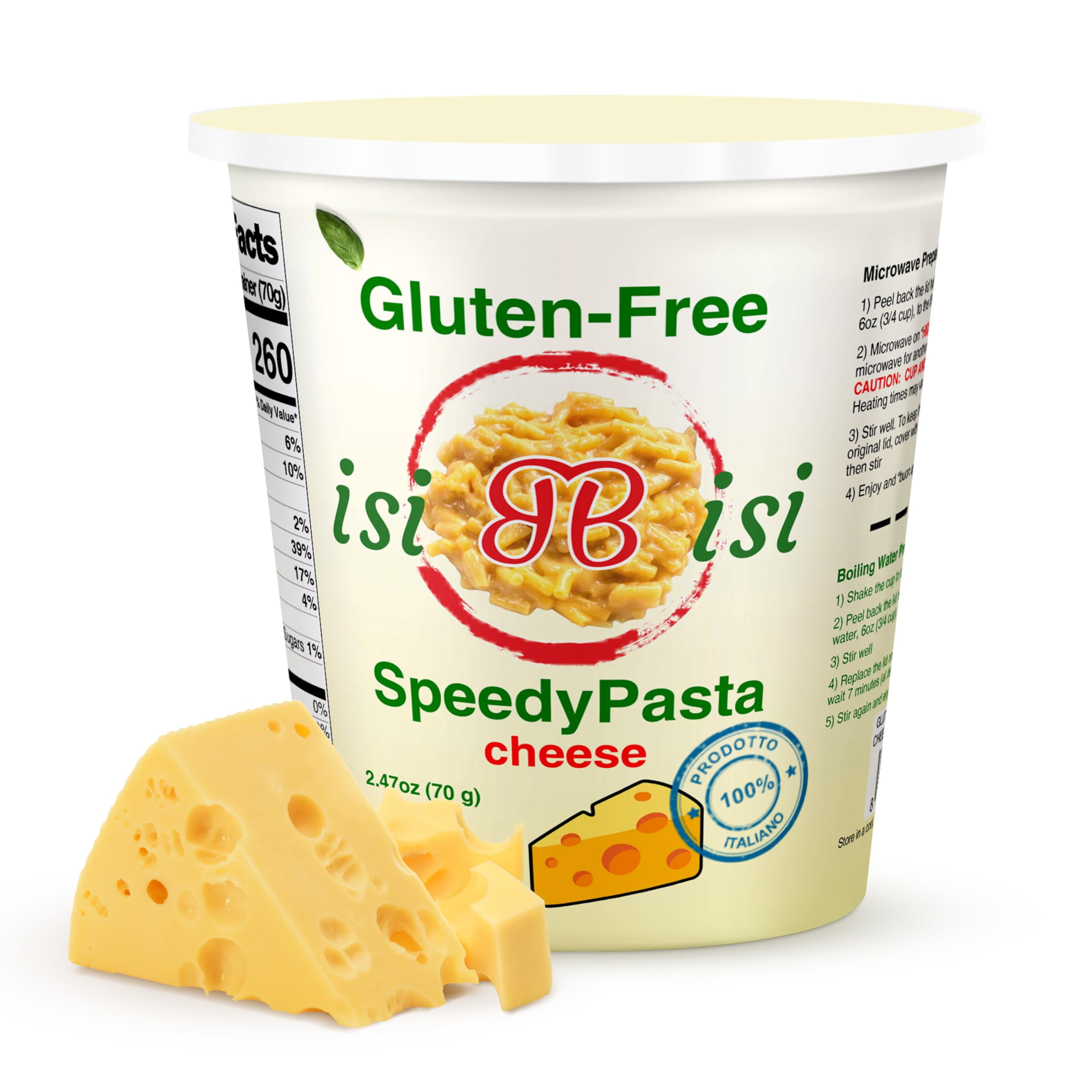 IsiBisi Gluten-Free SpeedyPasta Cheese Pasta Cups - Microwavable Ready In Minutes Made In Italy - View #2
