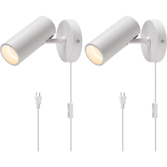 isiln Plug-in LED Wll Spotlights, 12W 3000K Wrm White, 2 Pck, White