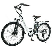 isinwheel 26 Electric Bike for Adults, 350W Electric Cruiser Bicycle up to 45 Miles, Removeable Battery, 7-Speed and Shock Absorber Commuter E-Bike