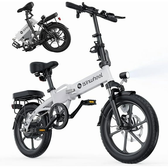 isinwheel U3 16" Foldable Electric Bike Adults, 500W Electric Bicycle, Front Fork Suspension, 19 MPH UP to 45 Miles Folding Ebike for Adults and Teens for Leisure Riding&Commuting