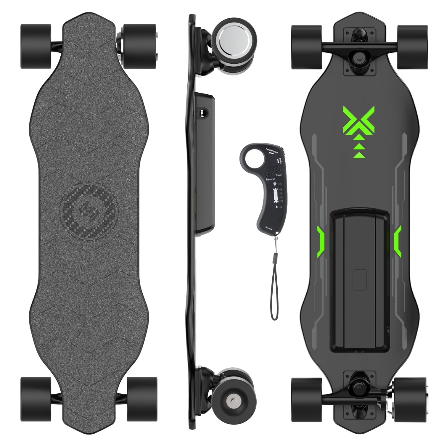 isinwheel V6 Electric Skateboard with Remote, 450W Brushless Motor, 12Mph Top Speed, Electric Longboard for Adults Teens