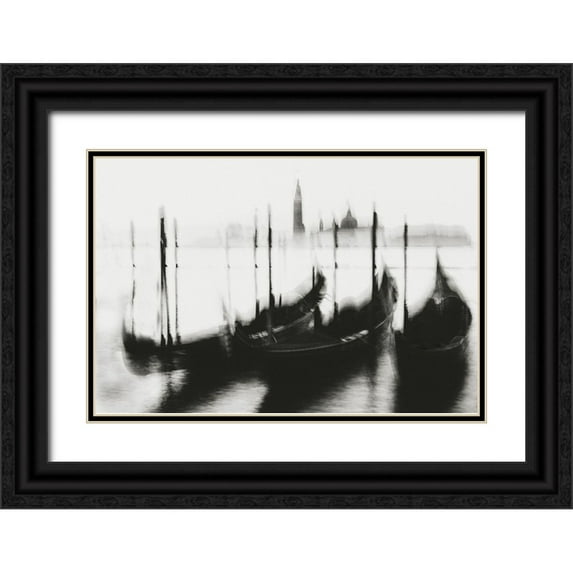 iso66 24x17 Black Ornate Wood Framed with Double Matting Museum Art Print Titled - Venice