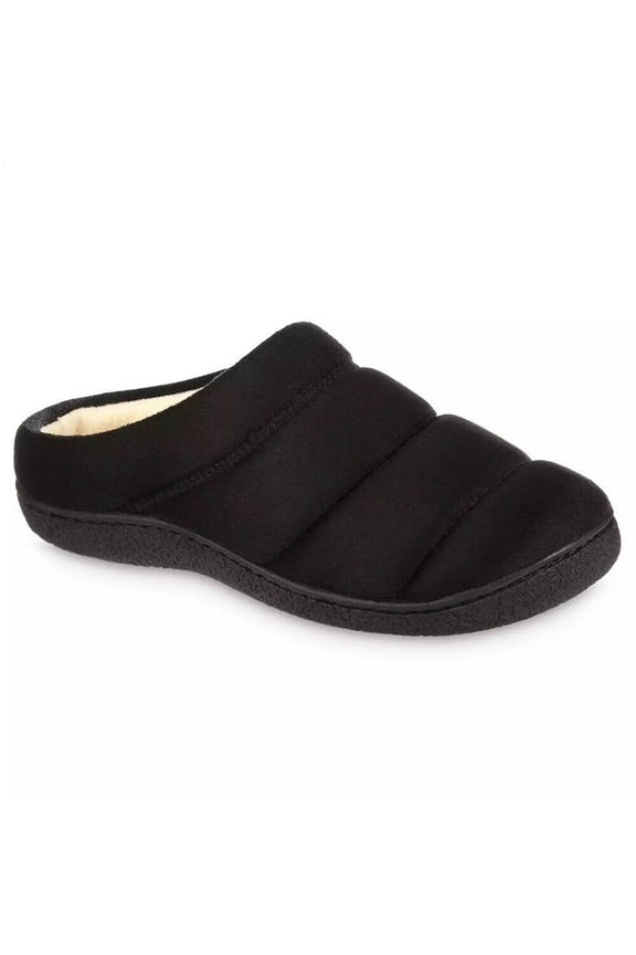 Advanced Memory Foam Microsuede Puffer ECO Comfort Clog Slippers - 96120 (Black, M)