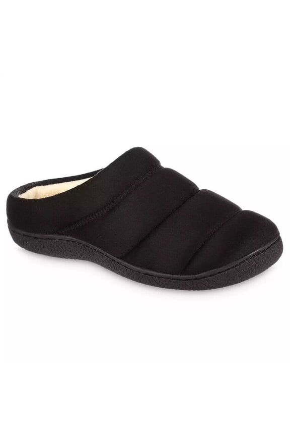 Advanced Memory Foam Microsuede Puffer ECO Comfort Clog Slippers - 96120 (Black, XL)