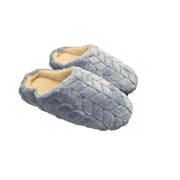 isotoner Chevron Fur Hoodback Slippers - 8301 Bonnie Blue, Large