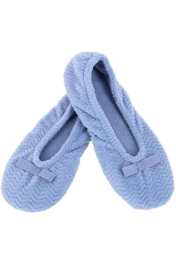Chevron Women's Ballet Slippers Color: Periwinkle Size: X-LARGE