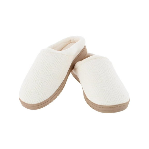 isotoner Gemma Sculpted Microterry Hoodback Women's Slippers Color: Ewe Size: MEDIUM