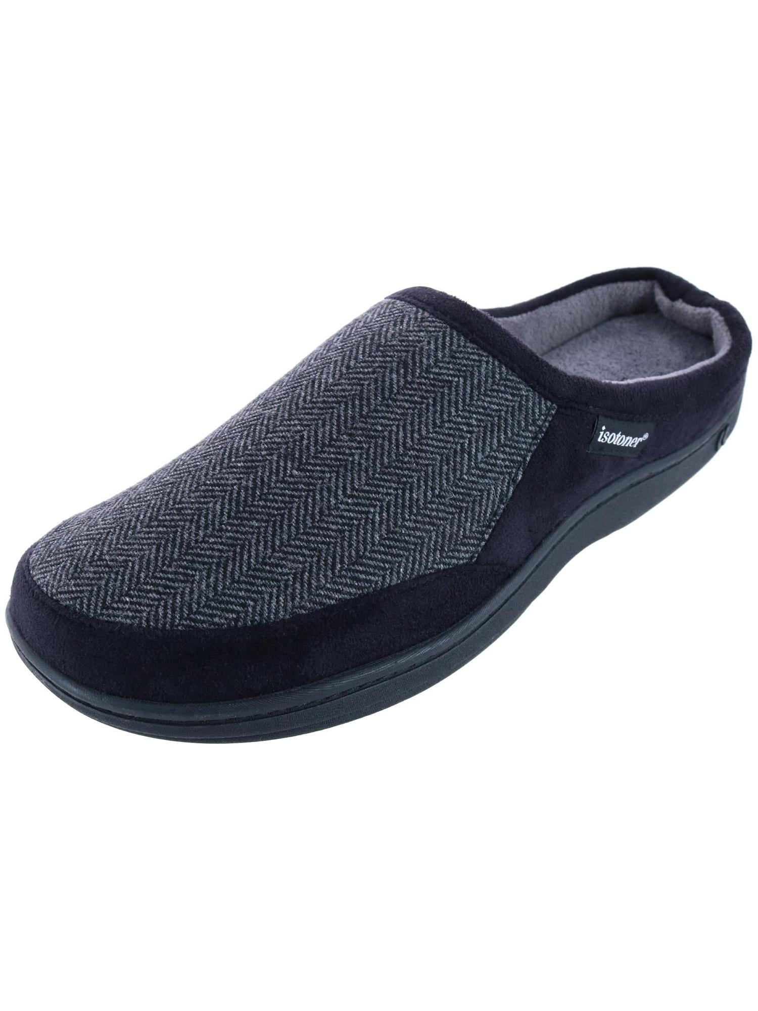 isotoner Herringbone Logan Hoodback Men's Slippers Color: Black Size: LARGE - Walmart.com