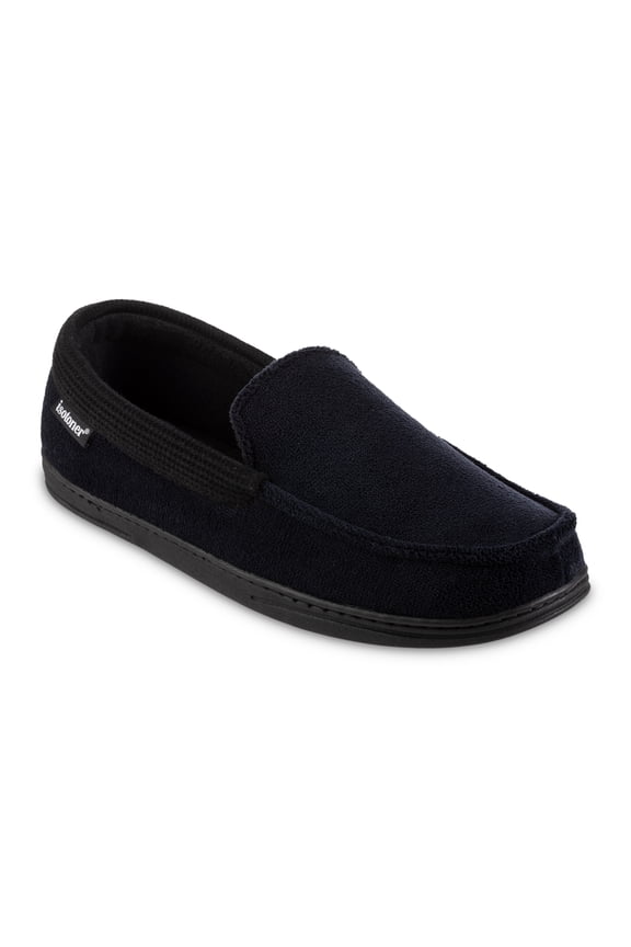 Men's Memory Foam Microterry and Waffle Travis Moccasin Slippers