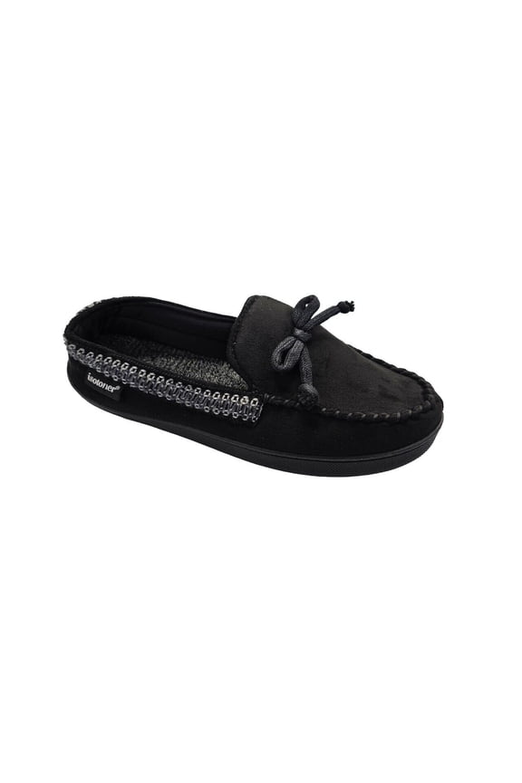 Men's Microsuede Seth Moccasin Comfort Slippers - 92168 (Black, XL 11-12)