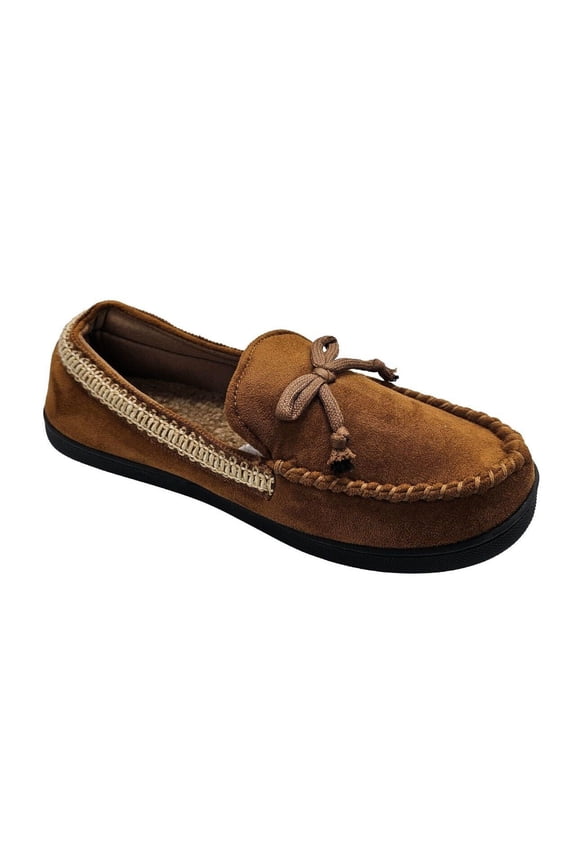 Men's Microsuede Seth Moccasin Comfort Slippers - 92168 (Cognac, L 9.5-10.5)