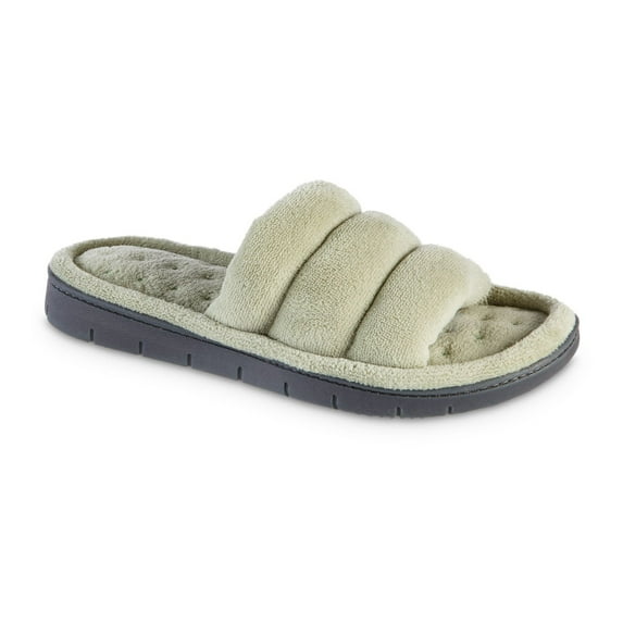 isotoner Recycled Mircoterry Aster Women's Slide Slippers Color: Desert Sage Size: LARGE