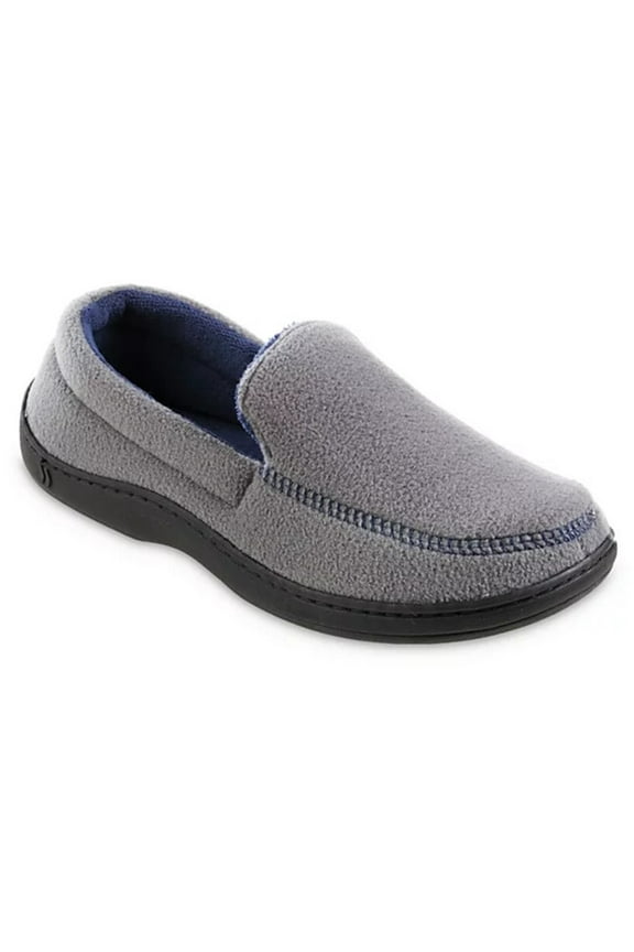 Roman Recycled Fleece Men's Moccasin Slippers - 92401 (Ash, M)