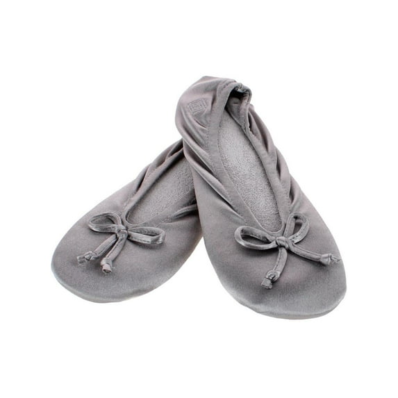 isotoner Satin Women's Ballerina Slippers Color: Ash Size: X-LARGE