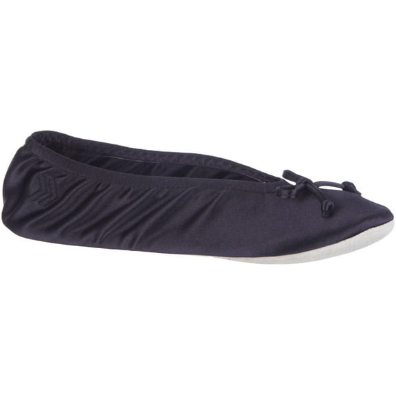 isotoner Satin Women's Ballerina Slippers Color: Black Size: X-LARGE