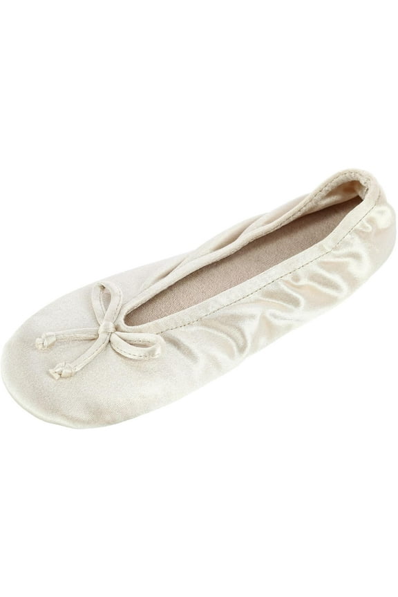 Satin Women's Ballerina Slippers Color: Sand Trap Size: SMALL