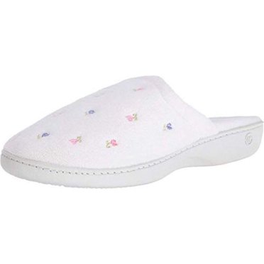 isotoner terry embroidered scalloped clog