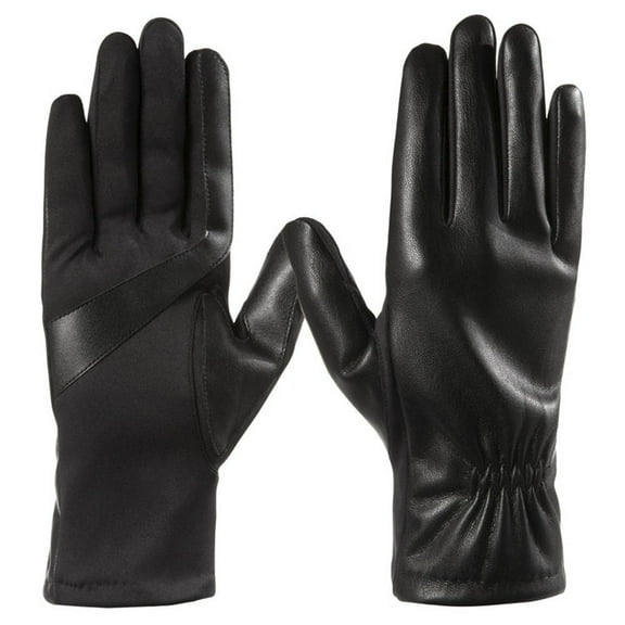 isotoner Women’s Lined Faux Leather Stretch Glove - A30569-L/XL-Black