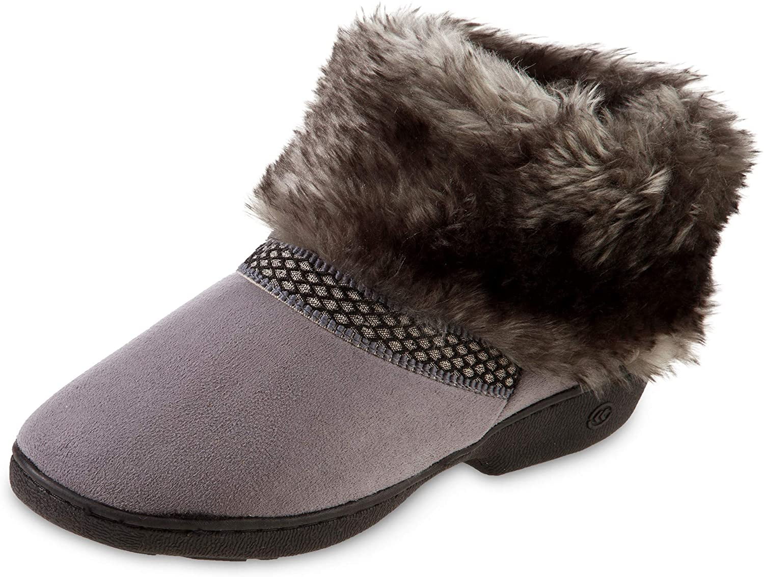 isotoner Women's Recycled Microsuede Mallory Boot Slipper, with