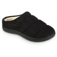 thumbnail image 1 of isotoner Women's Recycled Microsuede Puffer Clog Slipper with Enhanced Heel Cushion (Black, 7-8), 1 of 1