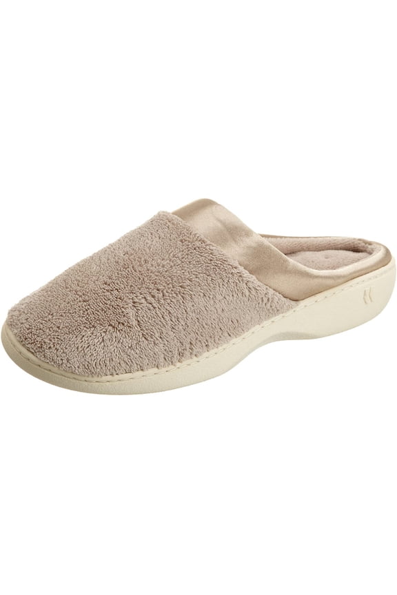 Womens Microterry Pillowstep Slippers with Satin Cuff TAU-6/7