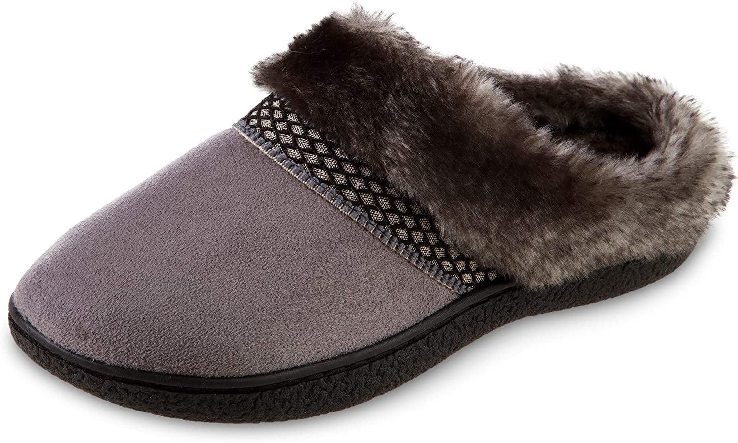 isotoner Womens Recycled Microsuede Mallory Hoodback Slipper ASH7/8