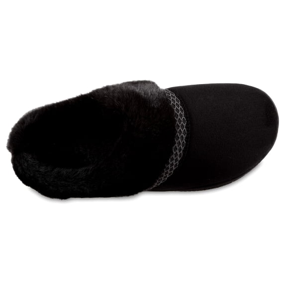isotoner Womens Recycled Microsuede Mallory Hoodback Slipper BLK-7/8