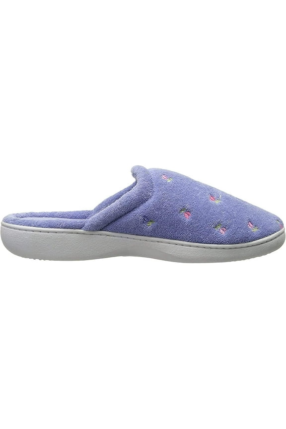 women's terry embroidered scalloped clog, periwinkle, 9.5-10 m us