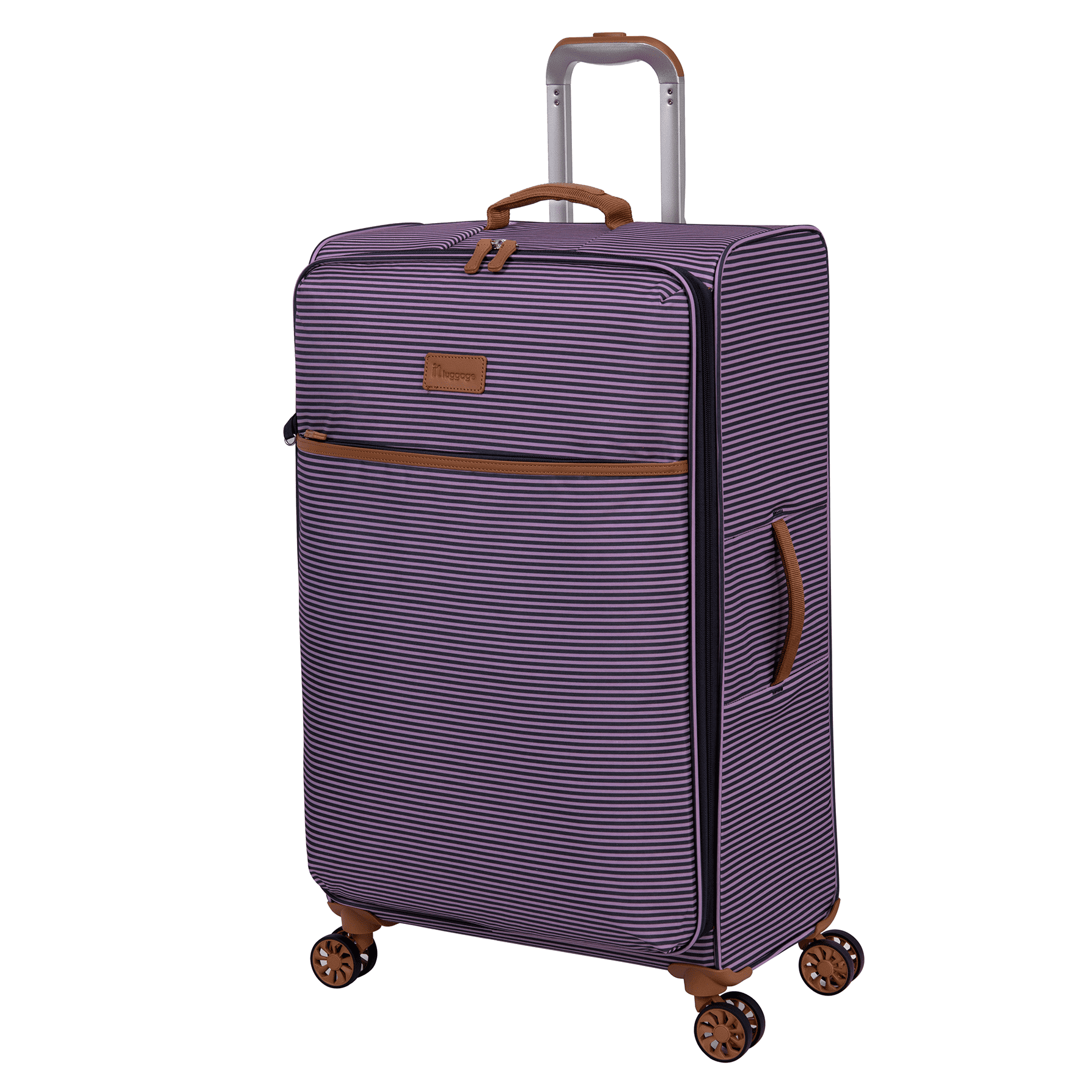 Free Shipping it luggage Beach Stripes 34 Softside Checked 8 Wheel Spinner Pink Walmart