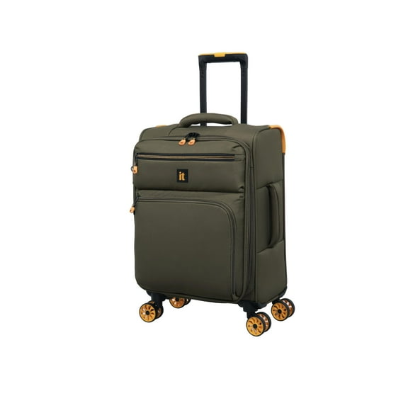 it luggage Compartment 22" Carry-On Softside 8 Wheel Expandable Spinner, Dark Olive