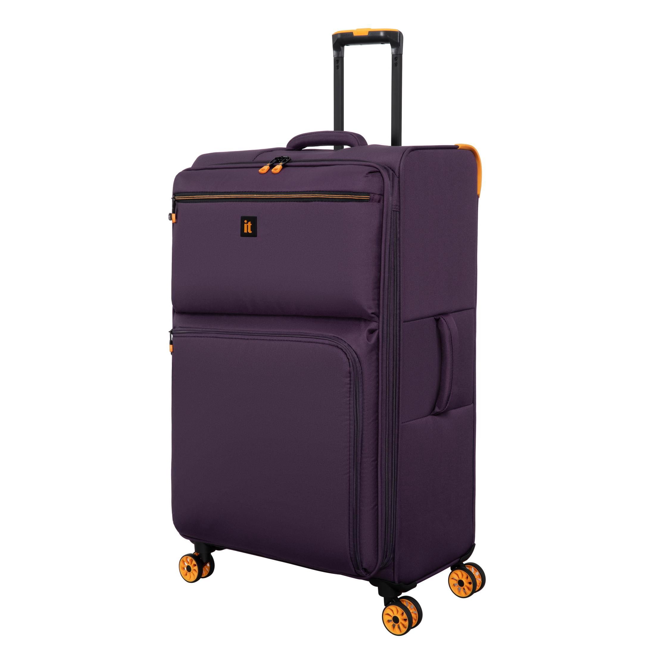 it luggage Compartment 28" Checked Softside 8 Wheel Expandable Spinner, Plum Perfect