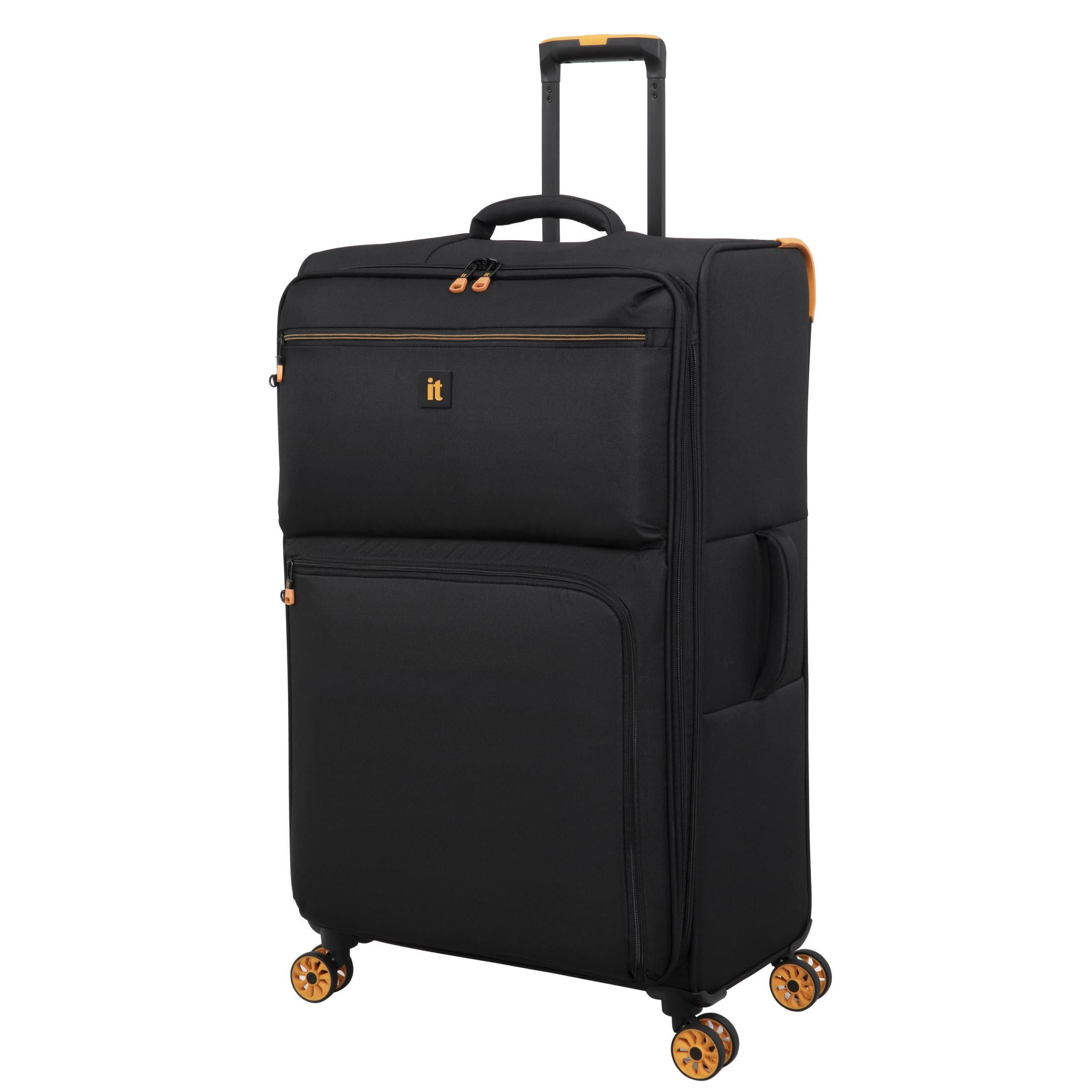 it luggage Compartment 32" Checked Softside 8 Wheel Expandable Spinner, Black