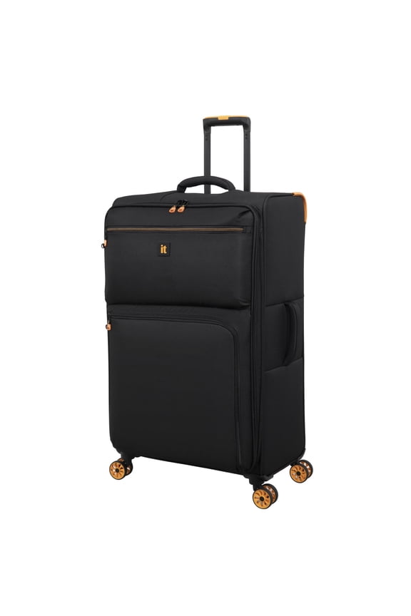 Compartment 32" Checked Softside 8 Wheel Expandable Spinner, Black