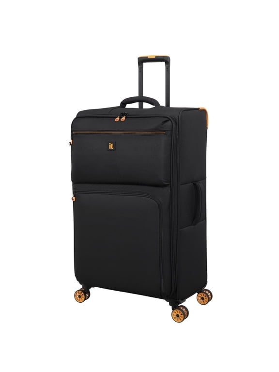 Compartment 32" Checked Softside 8 Wheel Expandable Spinner, Black