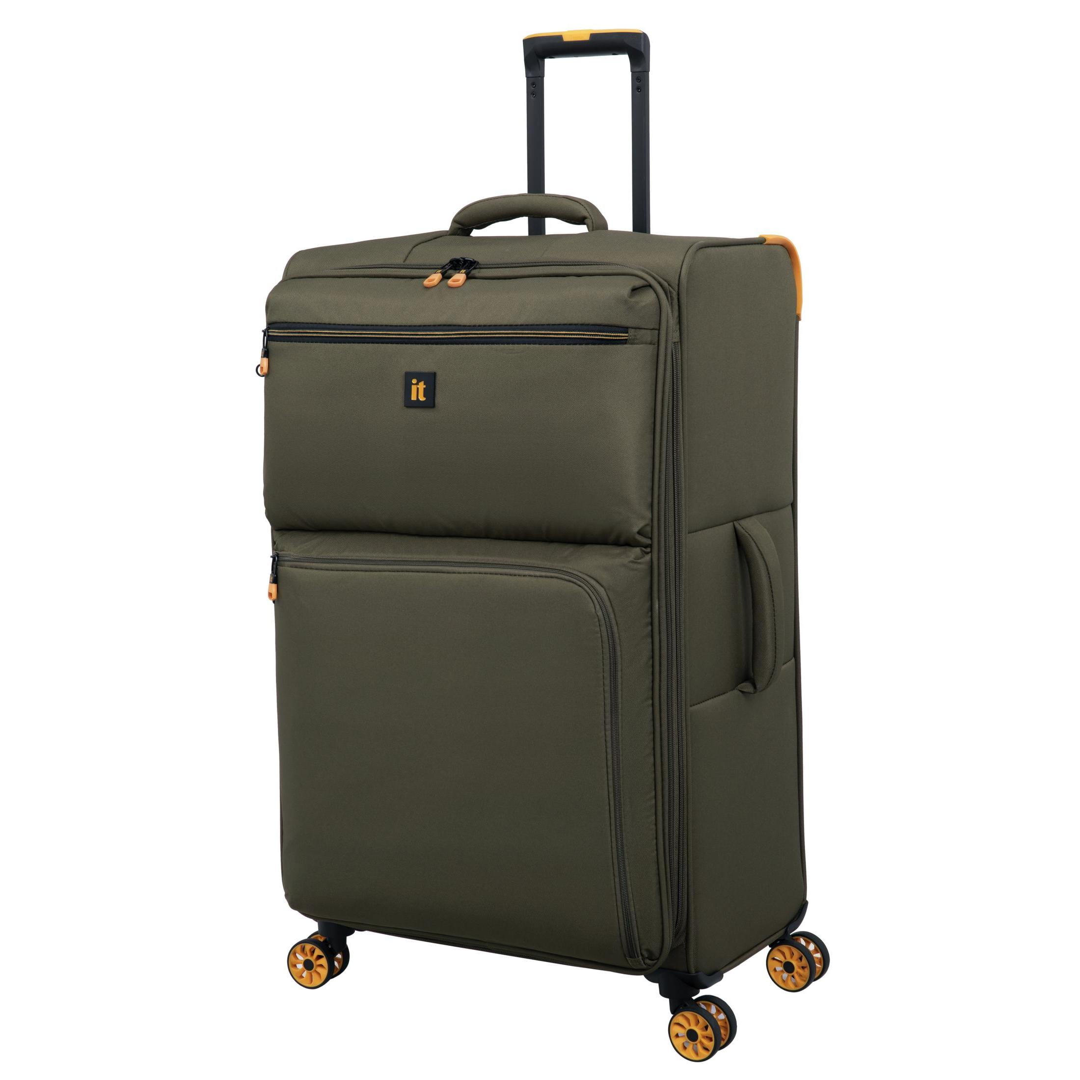 it luggage Compartment 32" Checked Softside 8 Wheel Expandable Spinner, Dark Olive