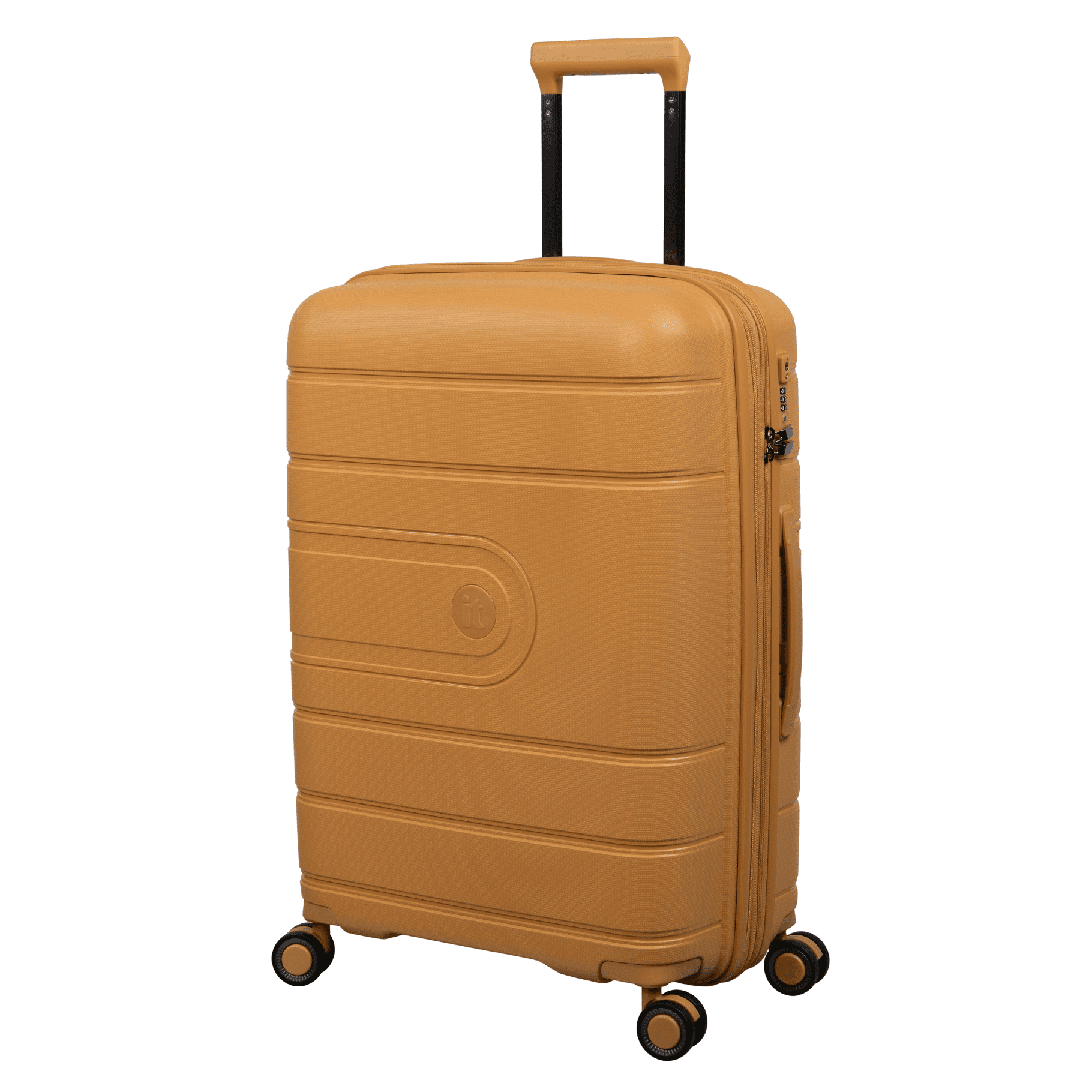 it luggage Eco-Tough 26" Hardside Checked 8 Wheel Expandable Spinner Luggage, Honey Gold