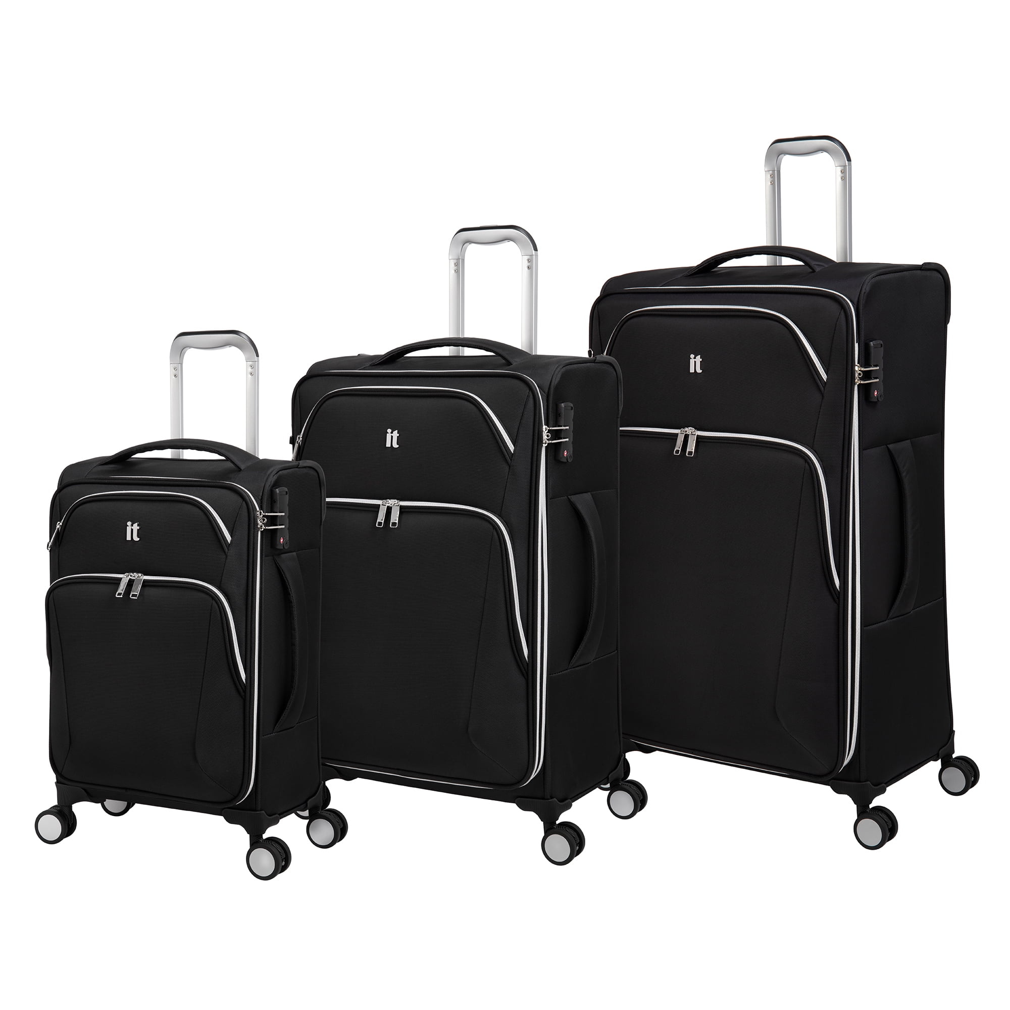 it luggage Expectant 3 Piece Softside 8 Wheel Expandable Spinner Set