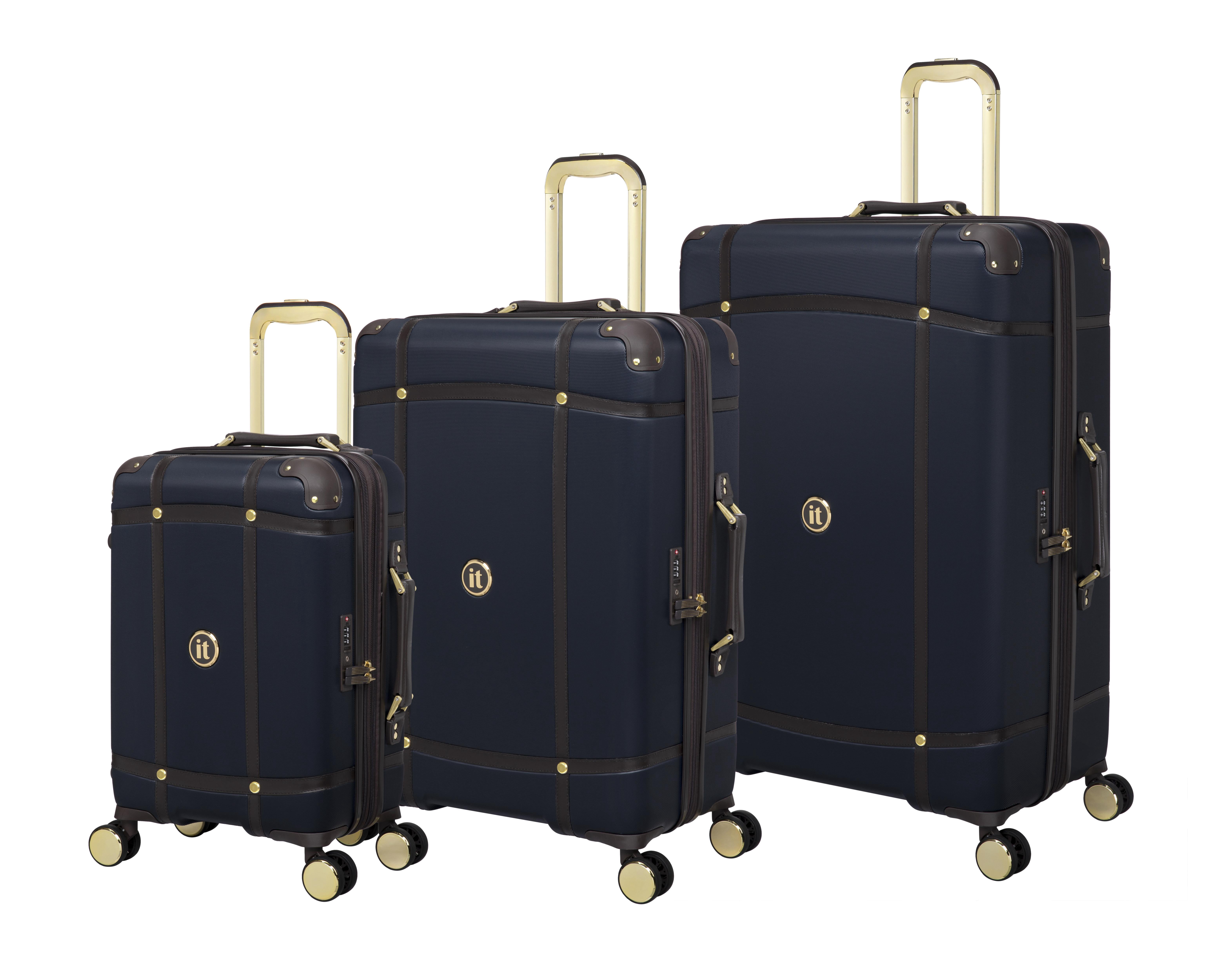 it luggage Superiority 3 Piece Hardside 8 Wheel Expandable Spinner Set, Blueberry