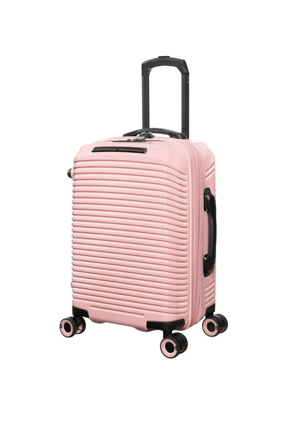 Traversed 21" Hardside Carry-On 8 Wheel Expandable Luggage Suitcase Spinner, Metallic Rose Gold
