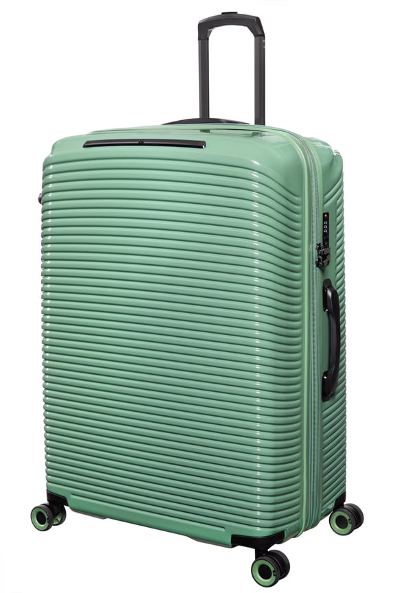 Traversed 32" Hardside Checked 8 Wheel Expandable Luggage Suitcase Spinner, Hedge Green