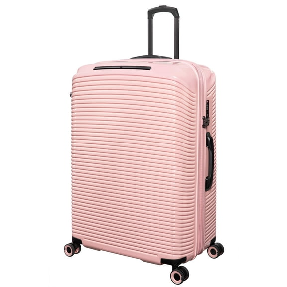 it luggage Traversed 32" Hardside Checked 8 Wheel Expandable Luggage Suitcase Spinner, Metallic Rose Gold