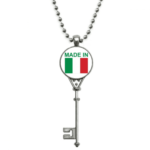italy country love pendant vintage necklsilver key jewelry