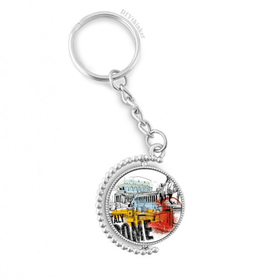 italy rome landscape roman theater rotatable keyholder disc accessories chain clip