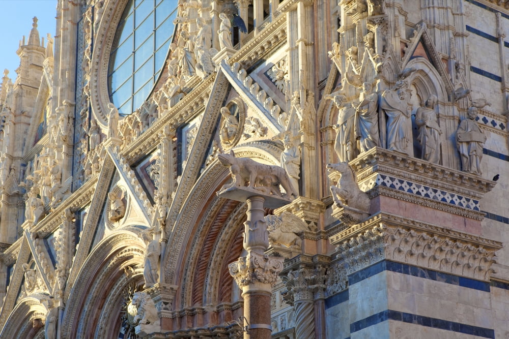 italy tuscany siena - architectural detail of siena cathedral Canvas Art - Panoramic Images (36 x 12)