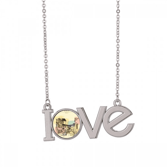 italy venice landmark pattern love necklace pendant charm jewelry