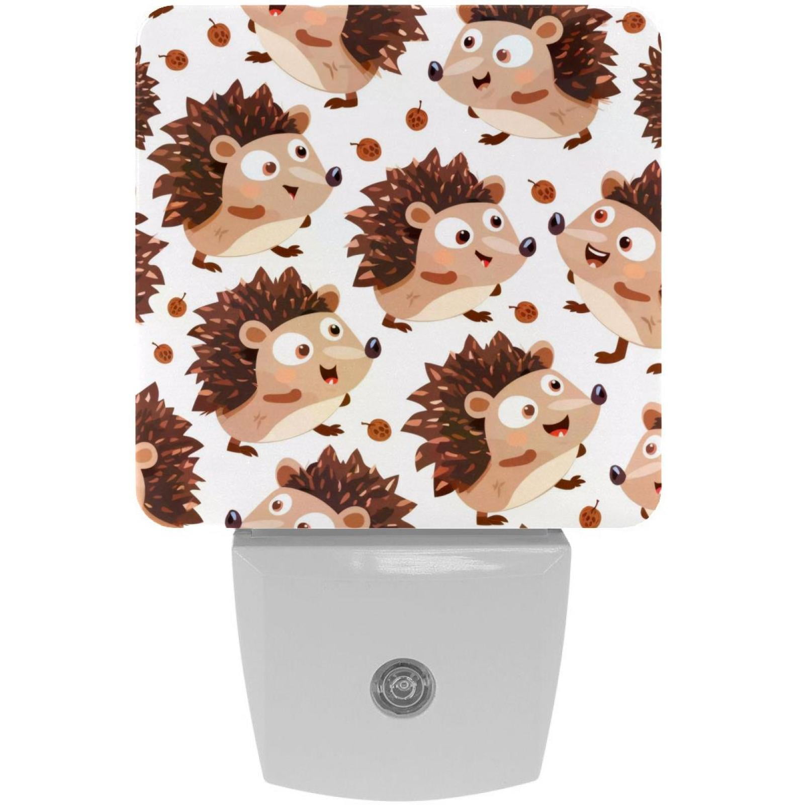 itdsatrgt 2 Pack Cartoon Cute Hedgehog Pattern Plug in LED Night Light