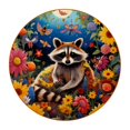 itdsatrgt Coasters for Drinks Sunflowers Raccoon Leather Round Mug Cup