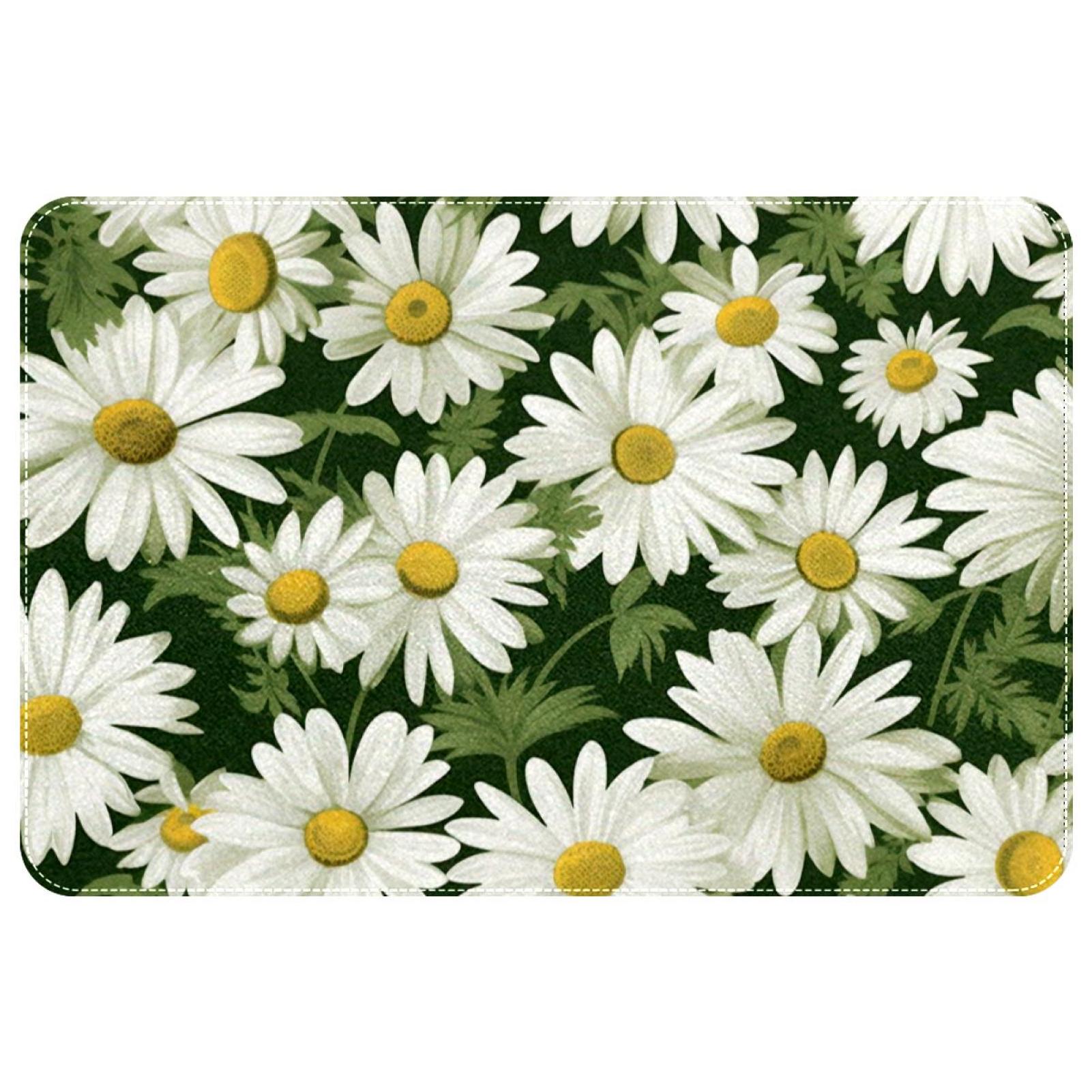 itdsatrgt Daisy Flower Pattern Indoor Door Mat, NonSlip Absorbent