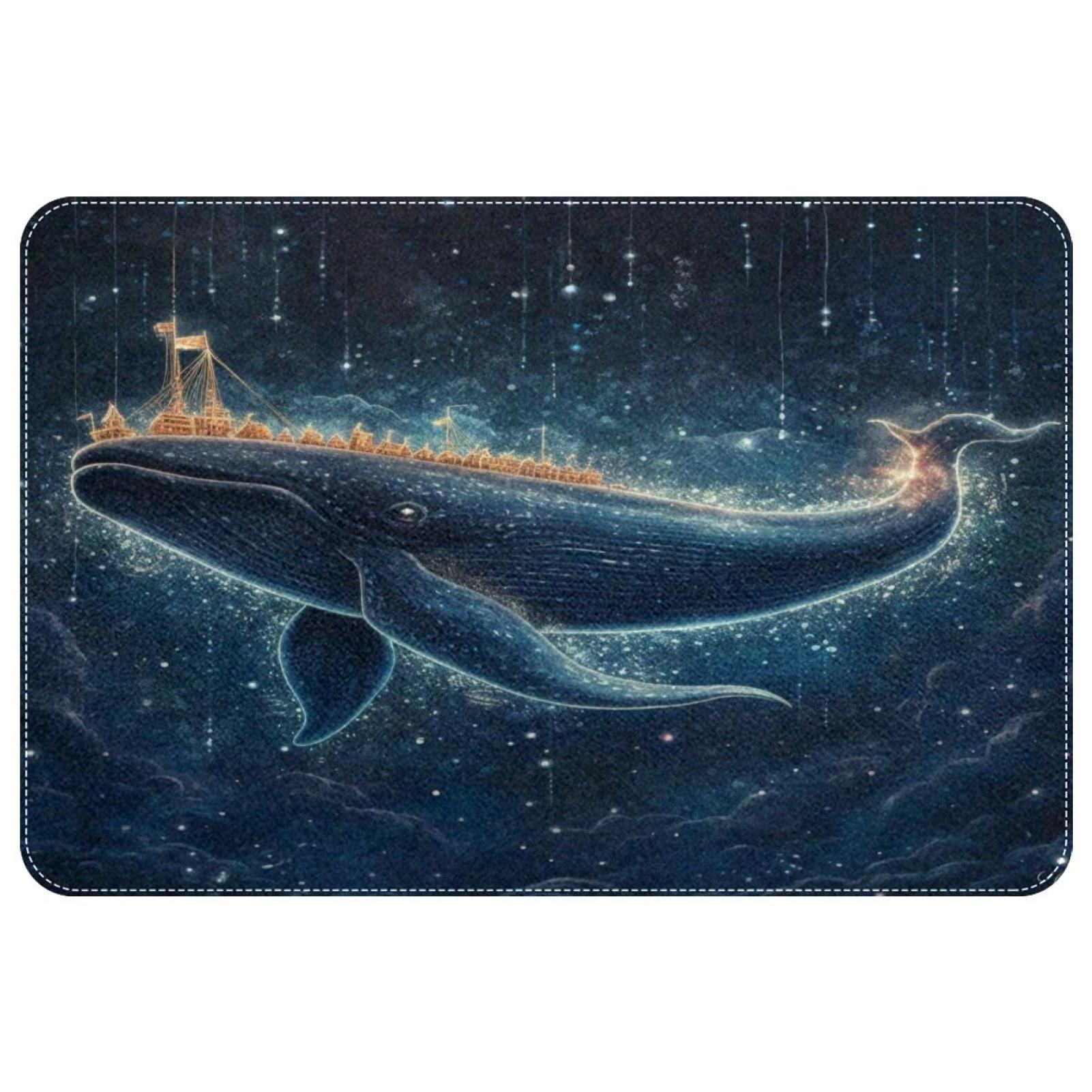 itdsatrgt Dolphin in Galaxy Starry Indoor Door Mat, NonSlip Absorbent